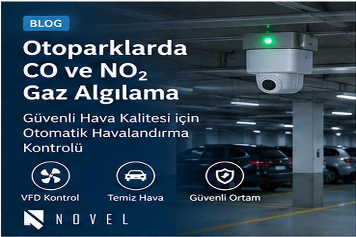 Kapalı otopark CO ve NO2 gaz dedektörü ile VFD havalandırma kontrolü