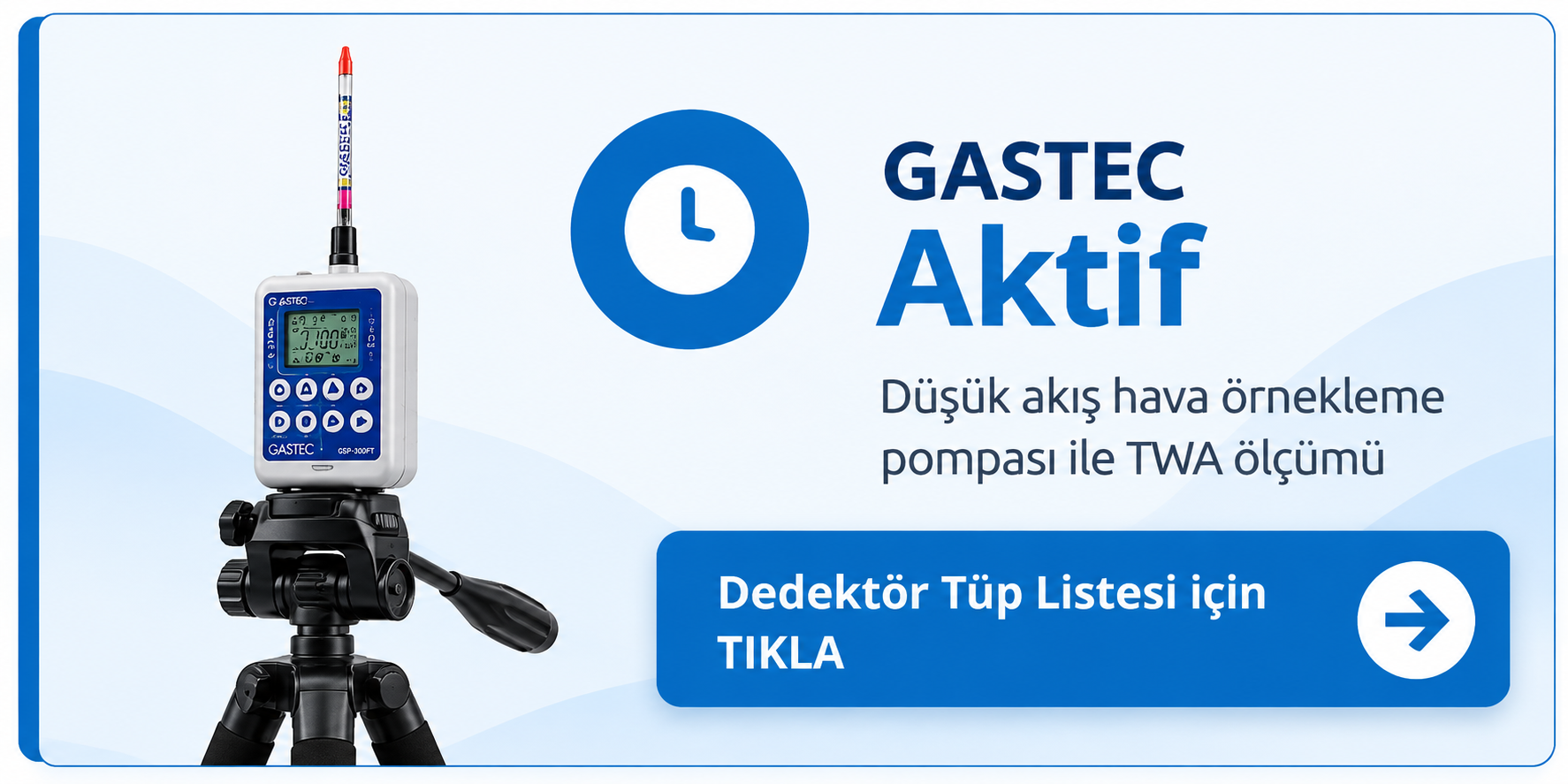 GASTEC Aktif TWA dedektör tüp listesi - düşük akış pompası ile TWA ölçümü