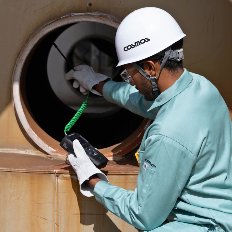 New Cosmos XP-3300II portatif gaz dedektörü ile boru hattında yanıcı gaz kaçak tespiti